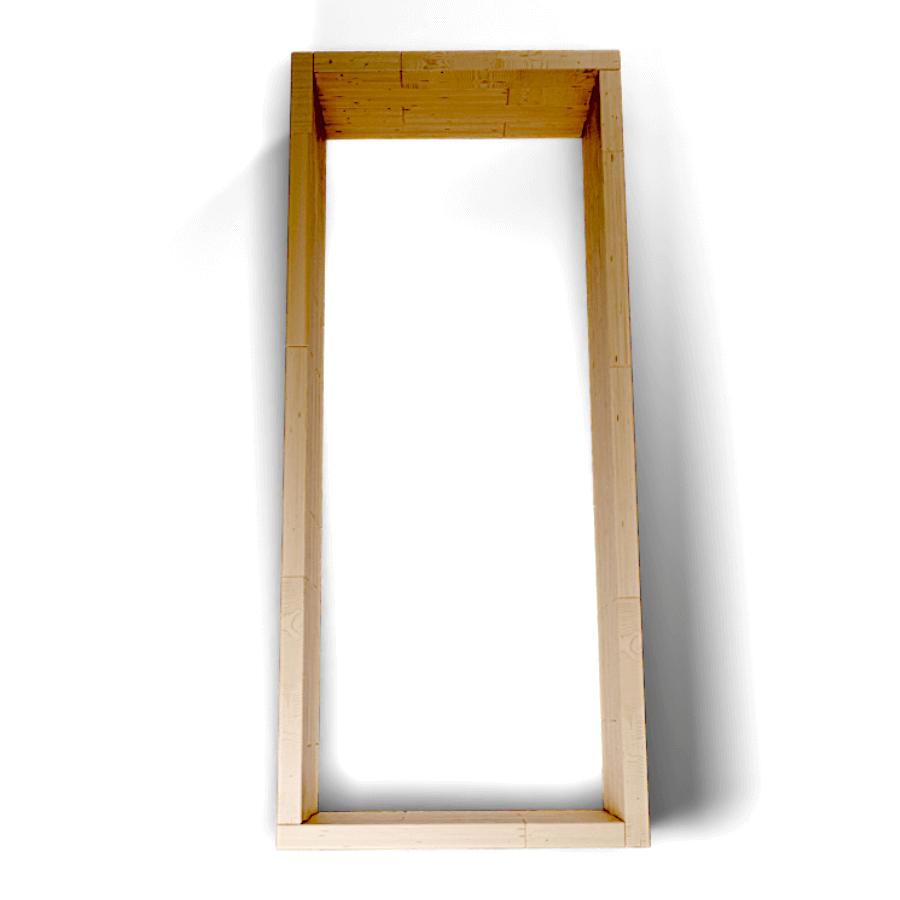 Large rectangular raised garden bed showing modular BRICK assembly