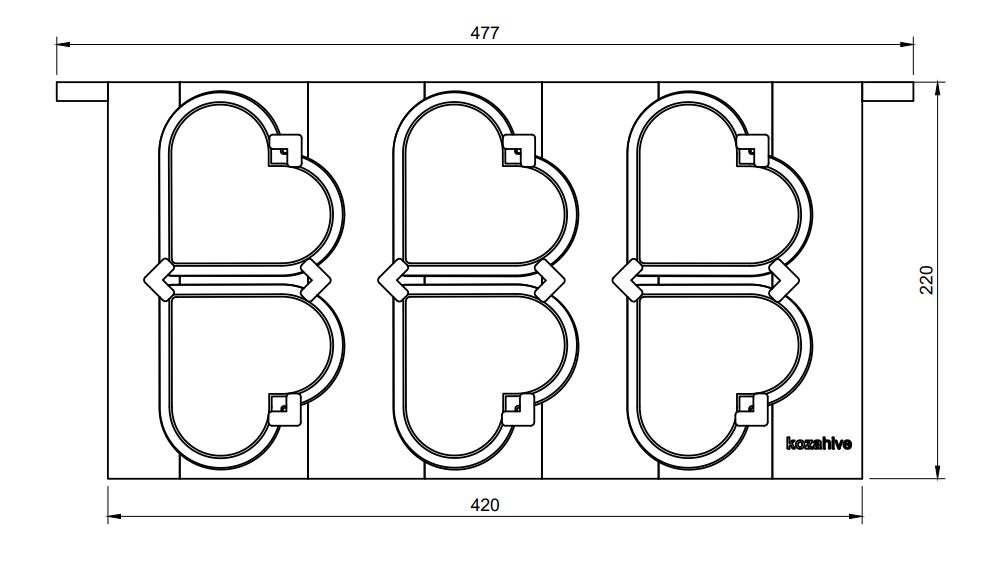Zander heart frame for premium honeycomb presentation